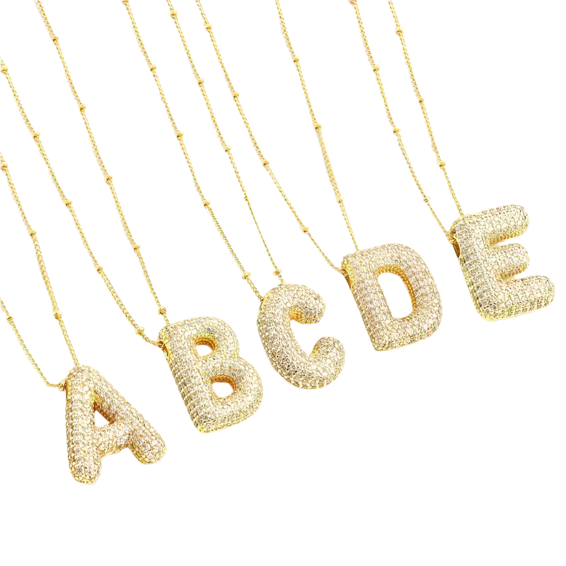 BubbleNote™ | 18K Gouden Letter Initiaal Kettingenset