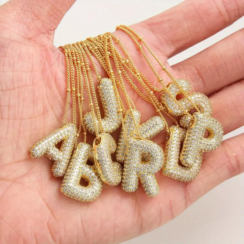 BubbleNote™ | 18K Gouden Letter Initiaal Kettingenset