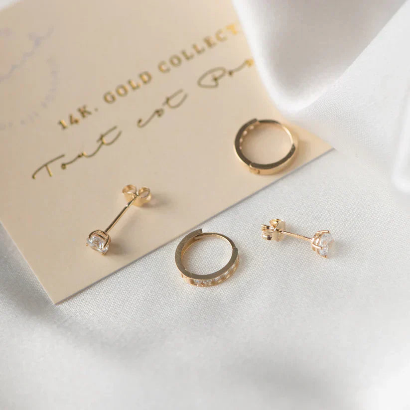 Brillane™ | 14K Gouden Stenen Oorbellenset