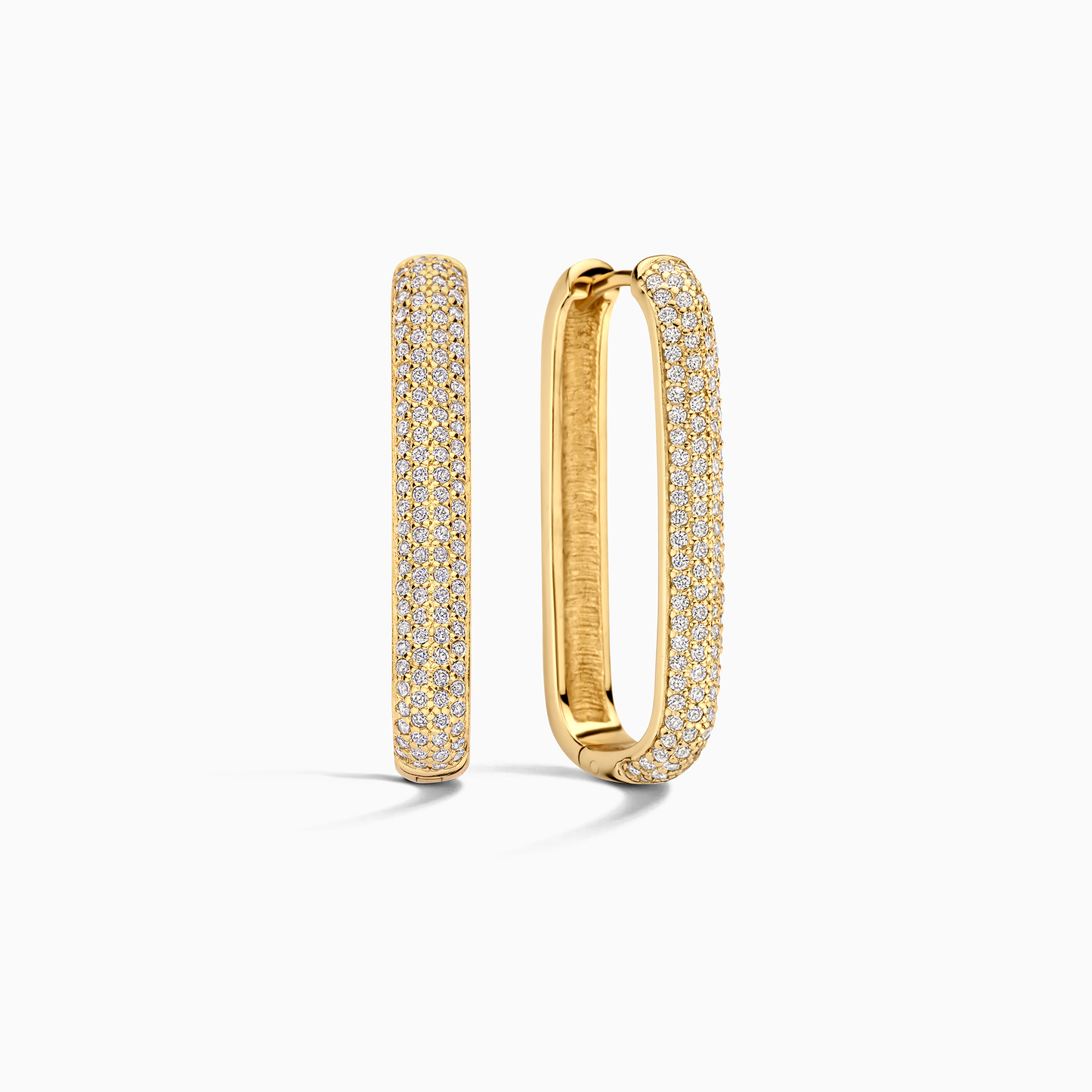 Icona™ | 16K Gouden Grote Pave Hoepeloorbellen