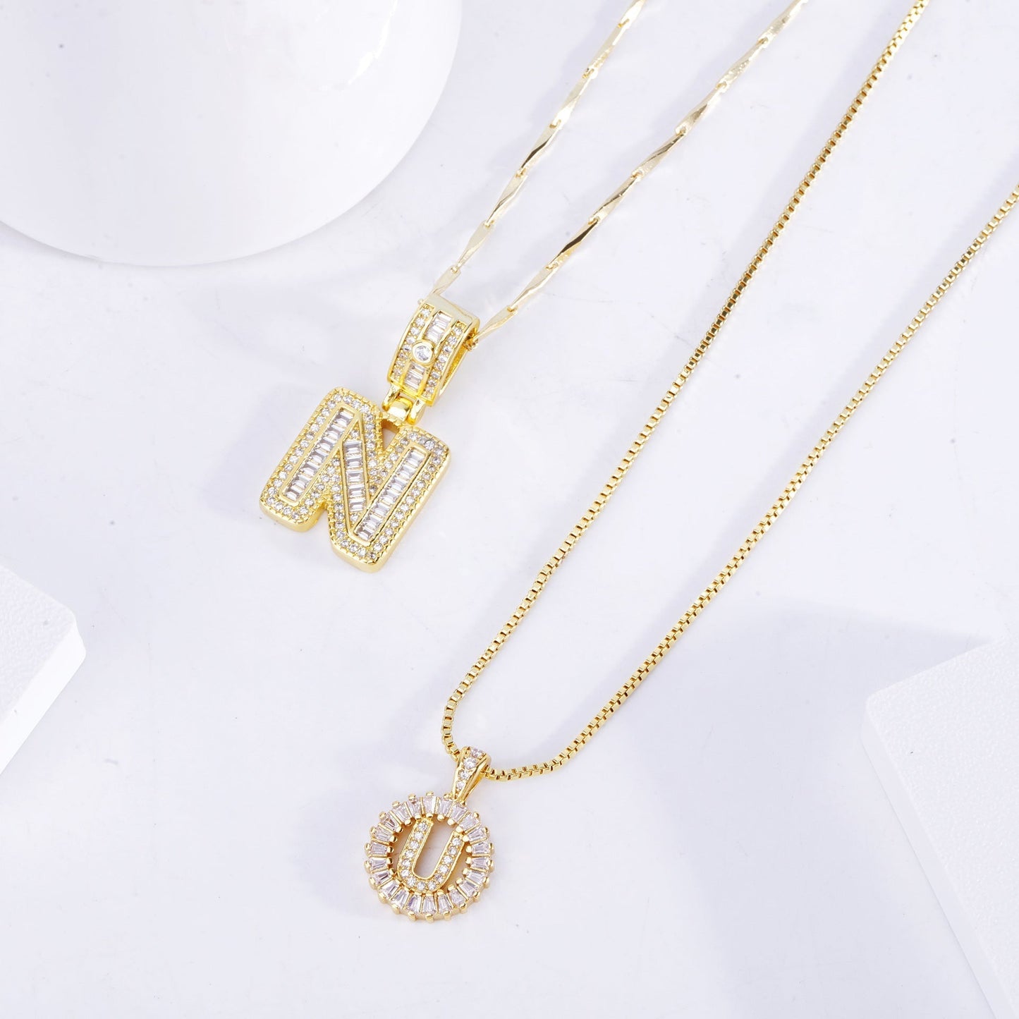 Initiale™ | 18K Gouden Moissaniet Letter Kettingenset