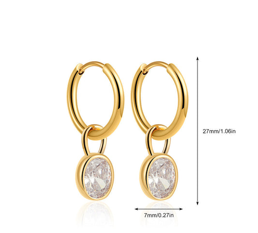 Elara™ | Vintage Gouden Rondjes met Kristal Oorbellen