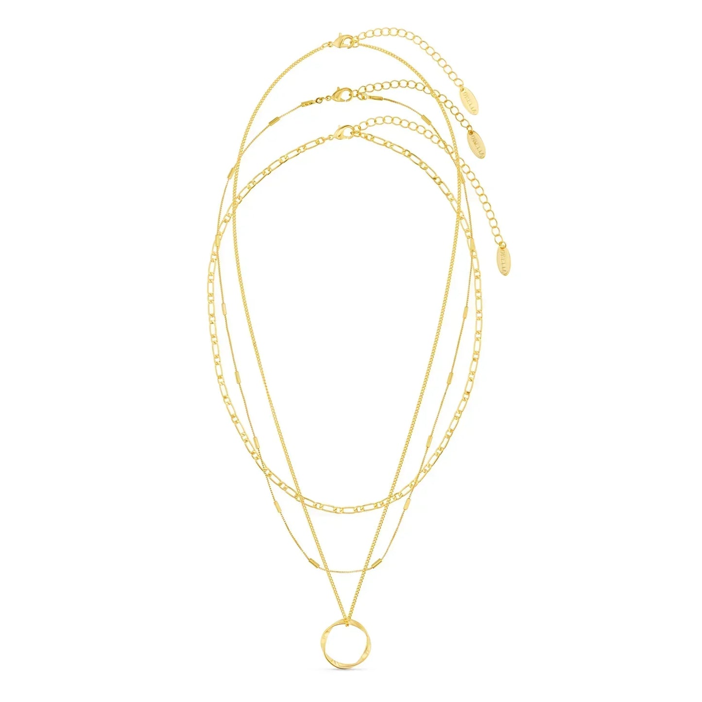 Circa™ | 18K Gouden Open Cirkel Driedubbele Rij Ketting