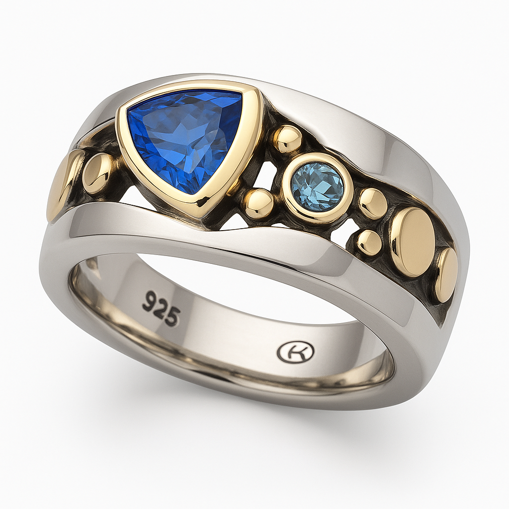 Elli™ - Vintage Blauwe Kristallen Ring