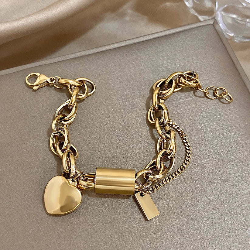 Heartened™ | 18K Gouden Chunky Armband