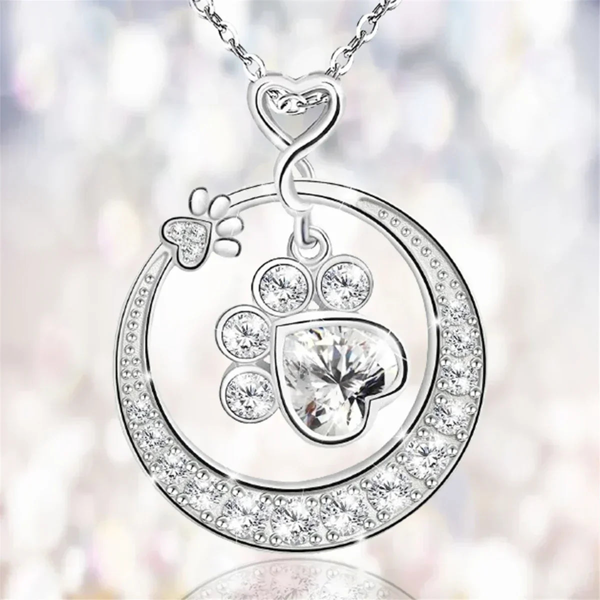 Seaton™ | Zilveren Poot Ketting met Zirconia