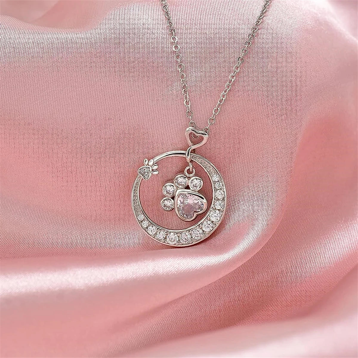 Seaton™ | Zilveren Poot Ketting met Zirconia