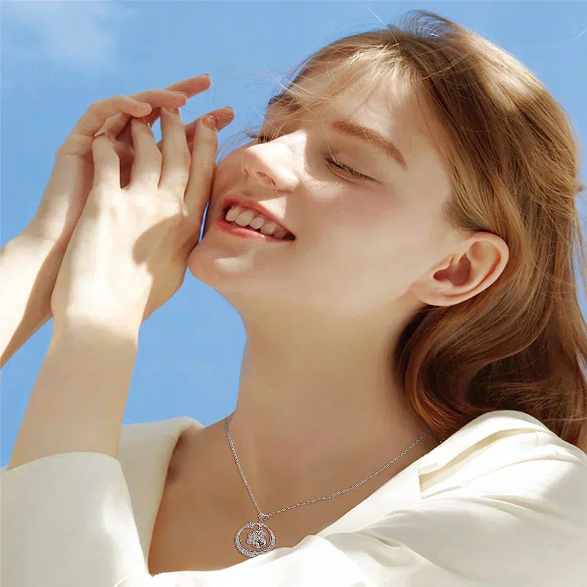 Seaton™ | Zilveren Poot Ketting met Zirconia