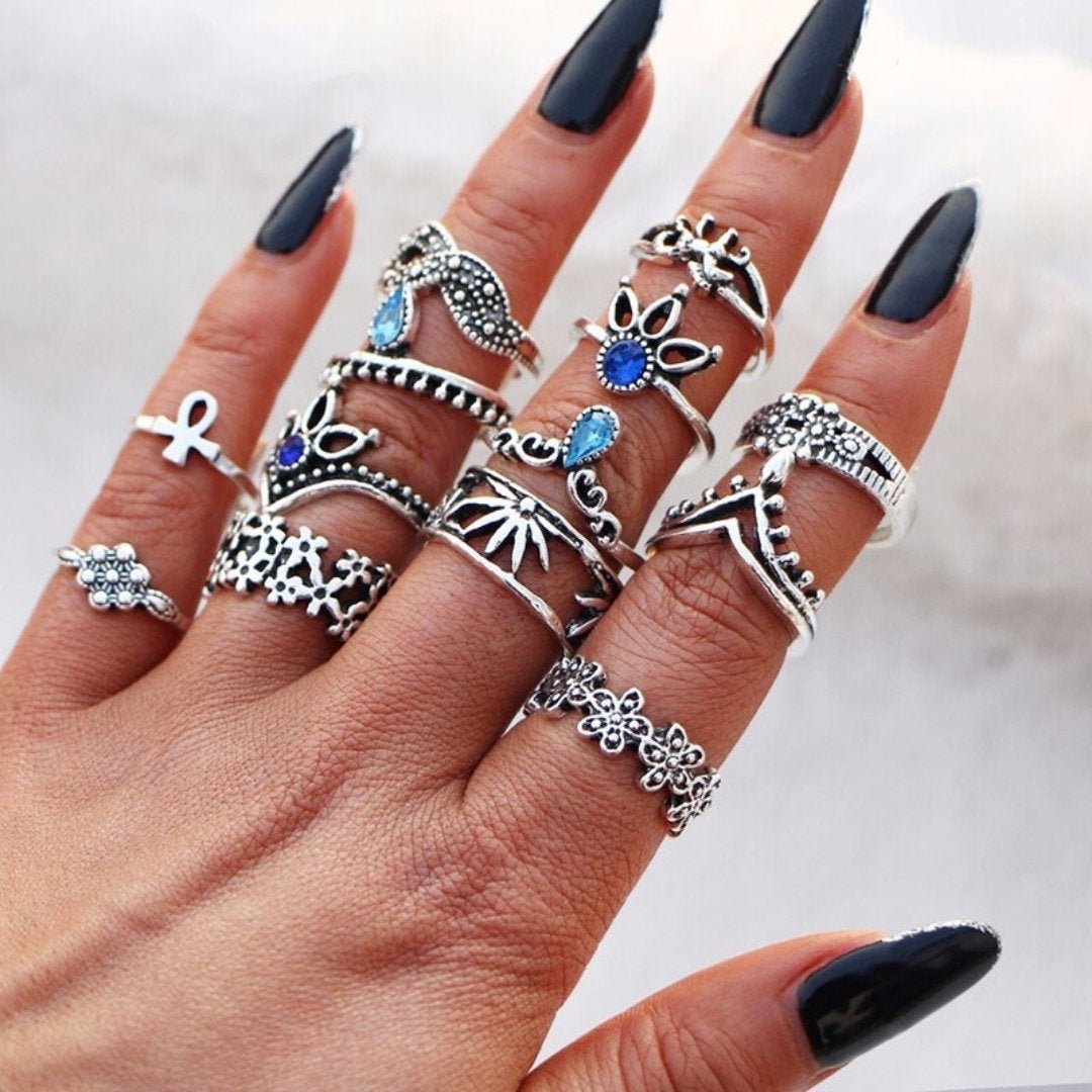 Alisa™ | Unieke Handgemaakte Zilveren Ringen Set