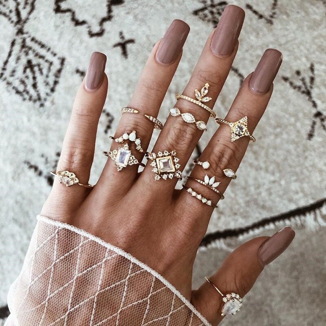Alisa™ | Unieke Handgemaakte Zilveren Ringen Set