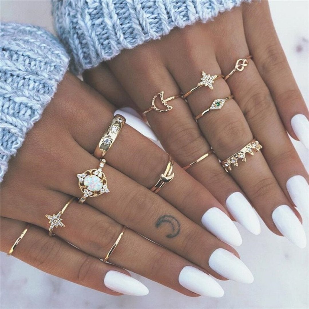 Alisa™ | Unieke Handgemaakte Zilveren Ringen Set