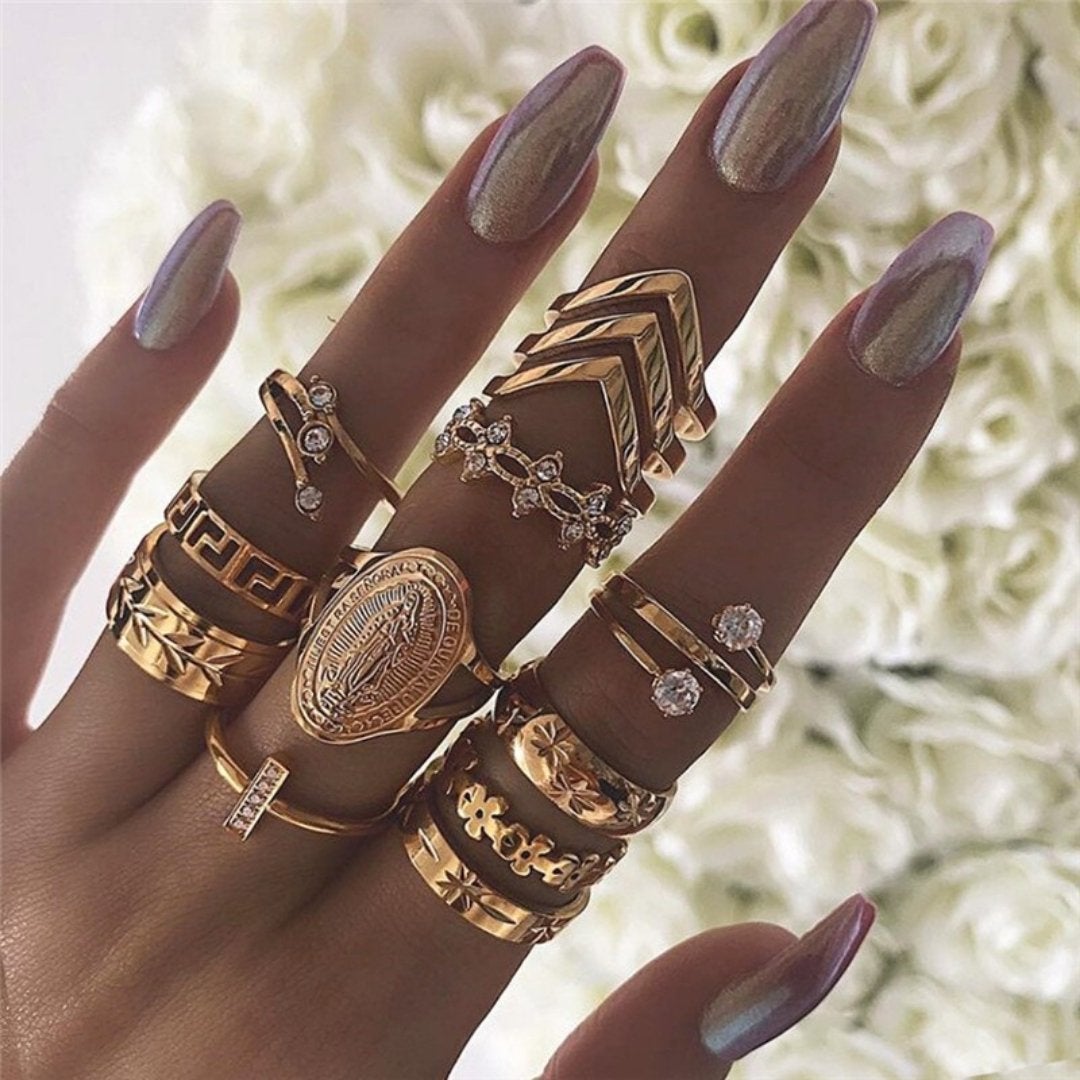 Alisa™ | Unieke Handgemaakte Zilveren Ringen Set
