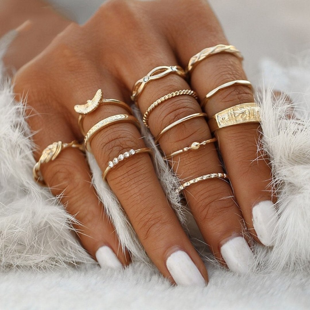 Alisa™ | Unieke Handgemaakte Zilveren Ringen Set
