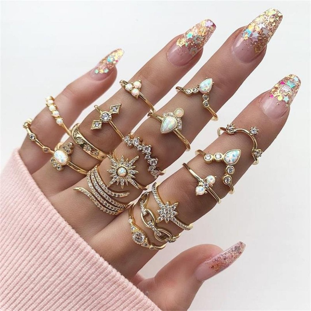 Alisa™ | Unieke Handgemaakte Zilveren Ringen Set