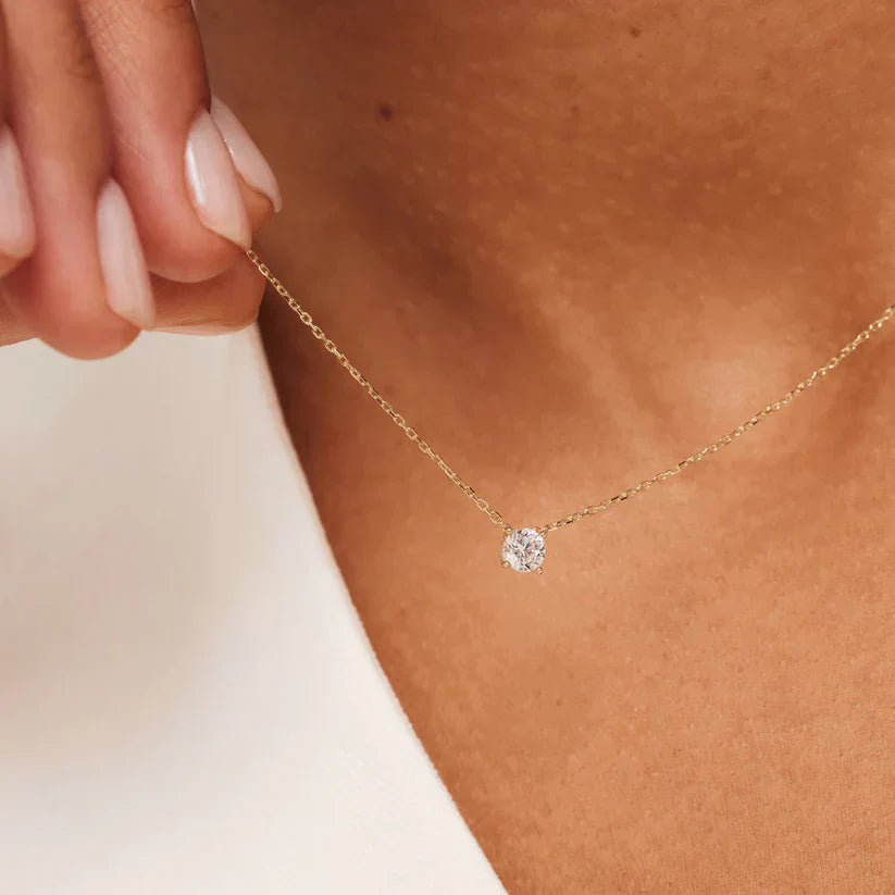 Clea™ | 14K Gouden Moissaniet Steenketting
