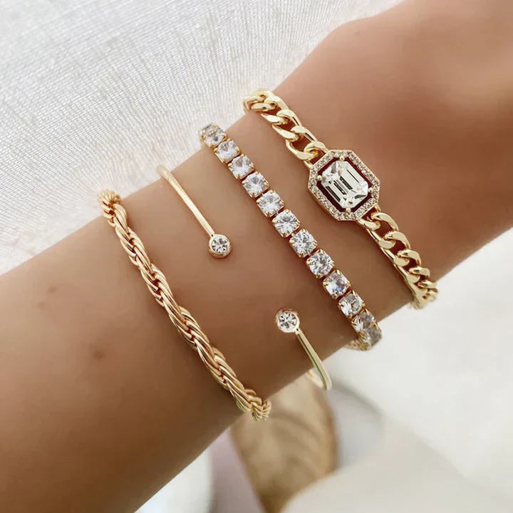 Domitia™ | 18K gouden Calvina armbandenset
