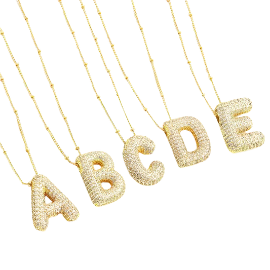 BubbleNote™ | 18K Gouden Letter Initiaal Kettingenset