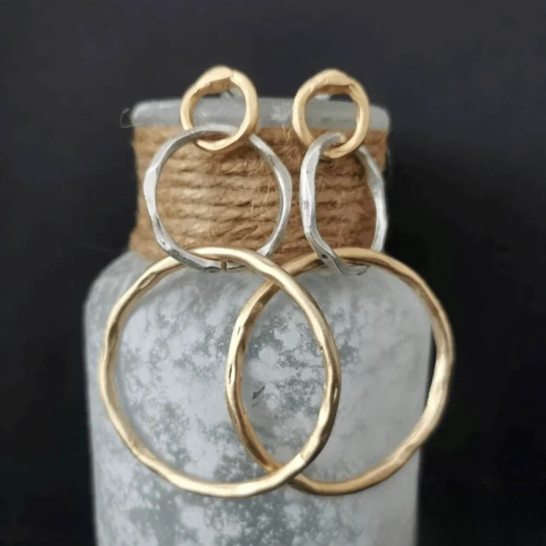 Celeste™ | Vintage Gouden en Zilveren Hoop Oorbellen