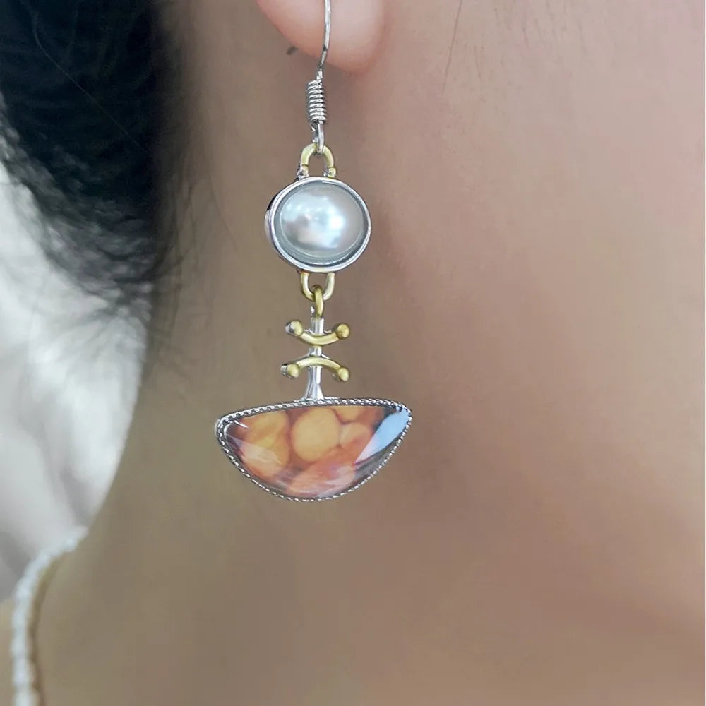 Elodi™ | Retro Oranje Oorbellen