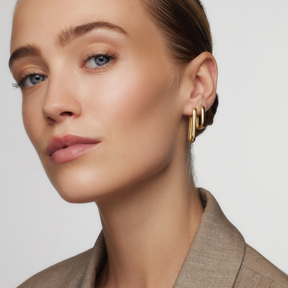 Icona™ | 18K Gouden Grote Hoepeloorbellen