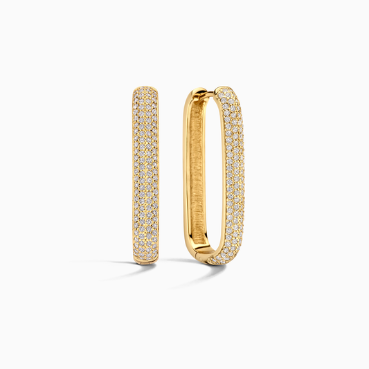 Icona™ | 16K Gouden Grote Pave Hoepeloorbellen