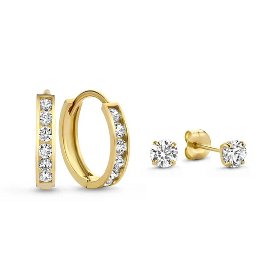 Brillane™ | 14K Gouden Stenen Oorbellen­set