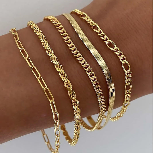 Ellis™ | 16K Gouden Armbandenset