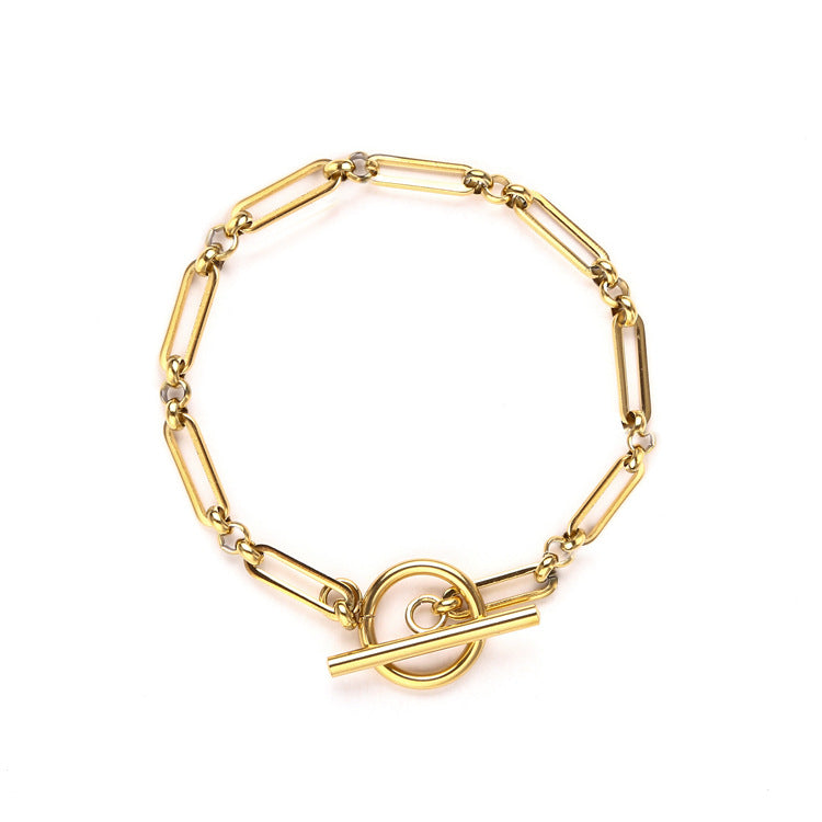 Link™ | 16K Gouden T-Bar Armband