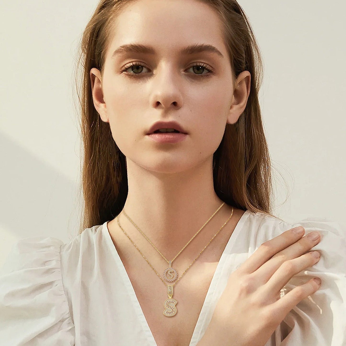 Initiale™ | 18K Gouden Moissaniet Letter Kettingenset