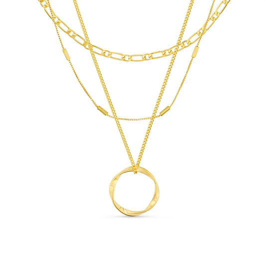Circa™ | 18K Gouden Open Cirkel Driedubbele Rij Ketting