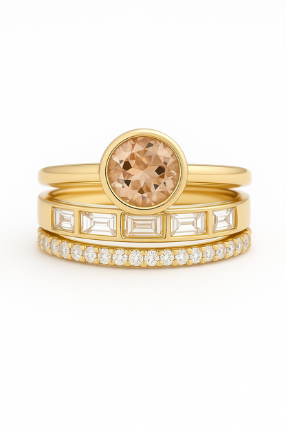 Elegant™ | Dames Gouden Ring met Kristallen Inleg