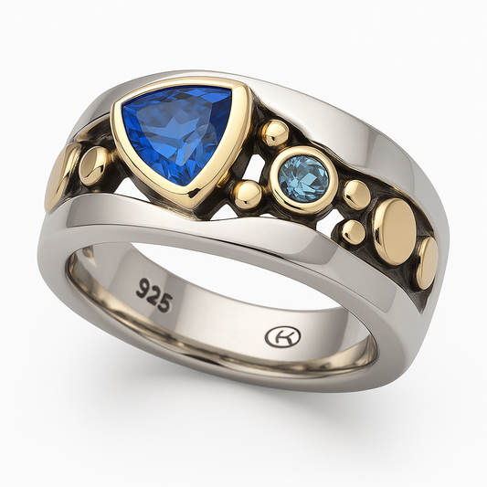 Elli™ - Vintage Blauwe Kristallen Ring