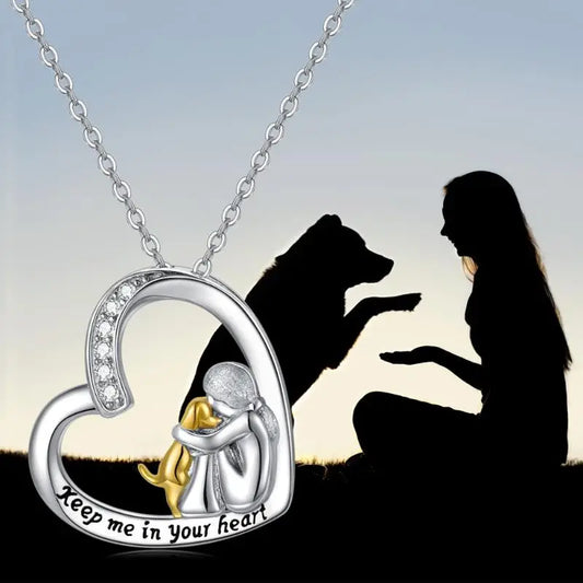 Cantrice™ | 925 Zilveren Hart & Hond Ketting