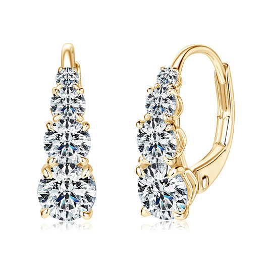 Carol™ | 16K Gouden Vierstenen Oorbellen