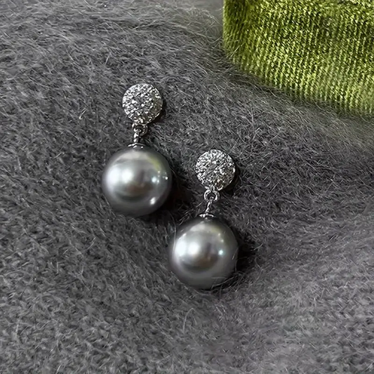 LunaLuxe™ | Elegante Zwarte Parel Oorbellen